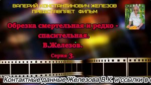 Обрезка смертельная и редко - спасительная. В.Железов. Серия 3.