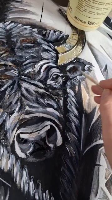 Символ силы  #art #творчество #painting  #картины #искусство #horse #зубр #художник