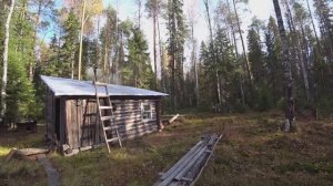 Первый день в тайге. Что я взял на десять дней? Утеплил избушку. 2 серия