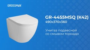 Унитаз GR-4455MSQ (К42)  подвесной со смывом "торнадо"