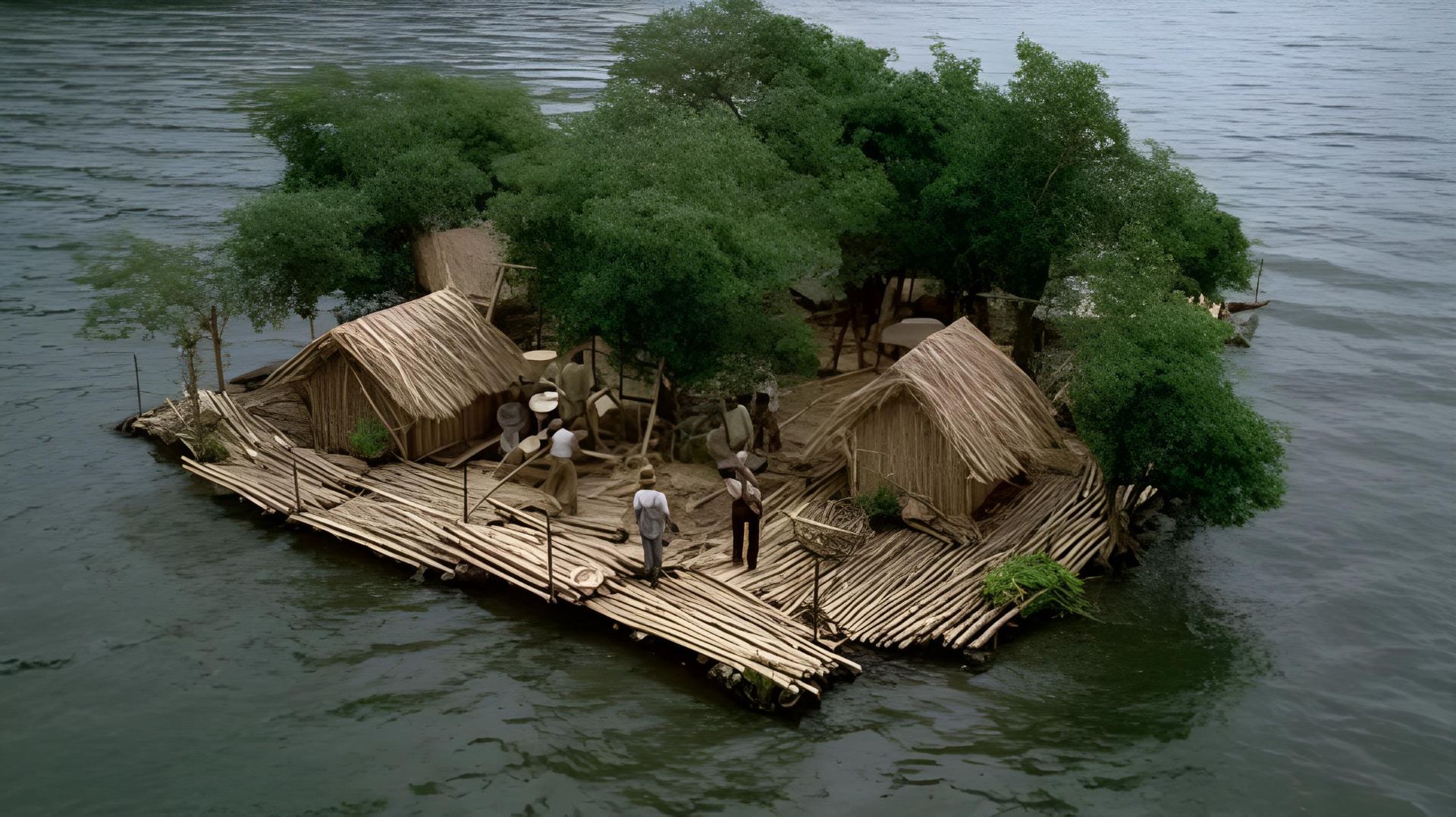 Мужчина бросил цивилизацию, чтобы построить плавучий остров. Бушкрафт