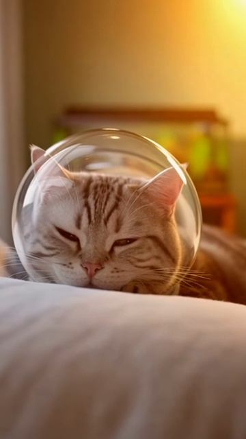 Коту приснилось, что он в аквариуме! Его реакция после пробуждения — просто шедевр! 😱🐟