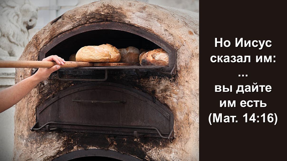 Но Иисус сказал им: ... вы дайте им есть (Мат 14:16)