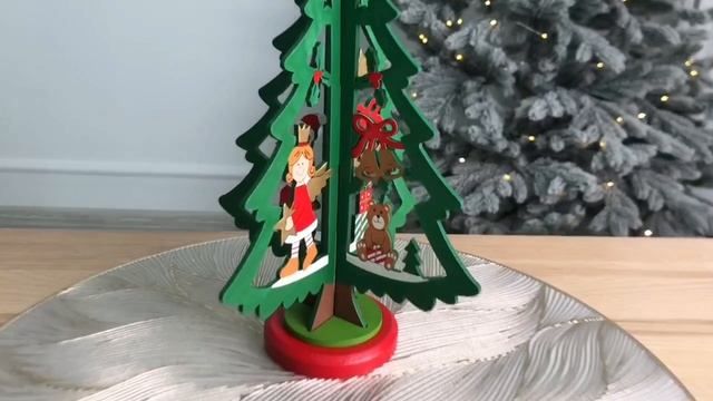 Сувенирная настольная ёлка МАГДИ, дерево, 23 см, 1569G