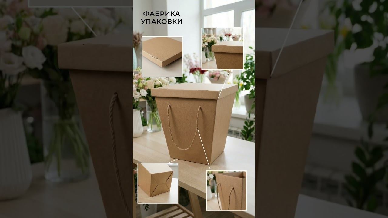 Трапециевидные коробки для цветов  fabrikaupakovki.ru ✅ #цветы #коробки #упаковка #упаковкаподарка