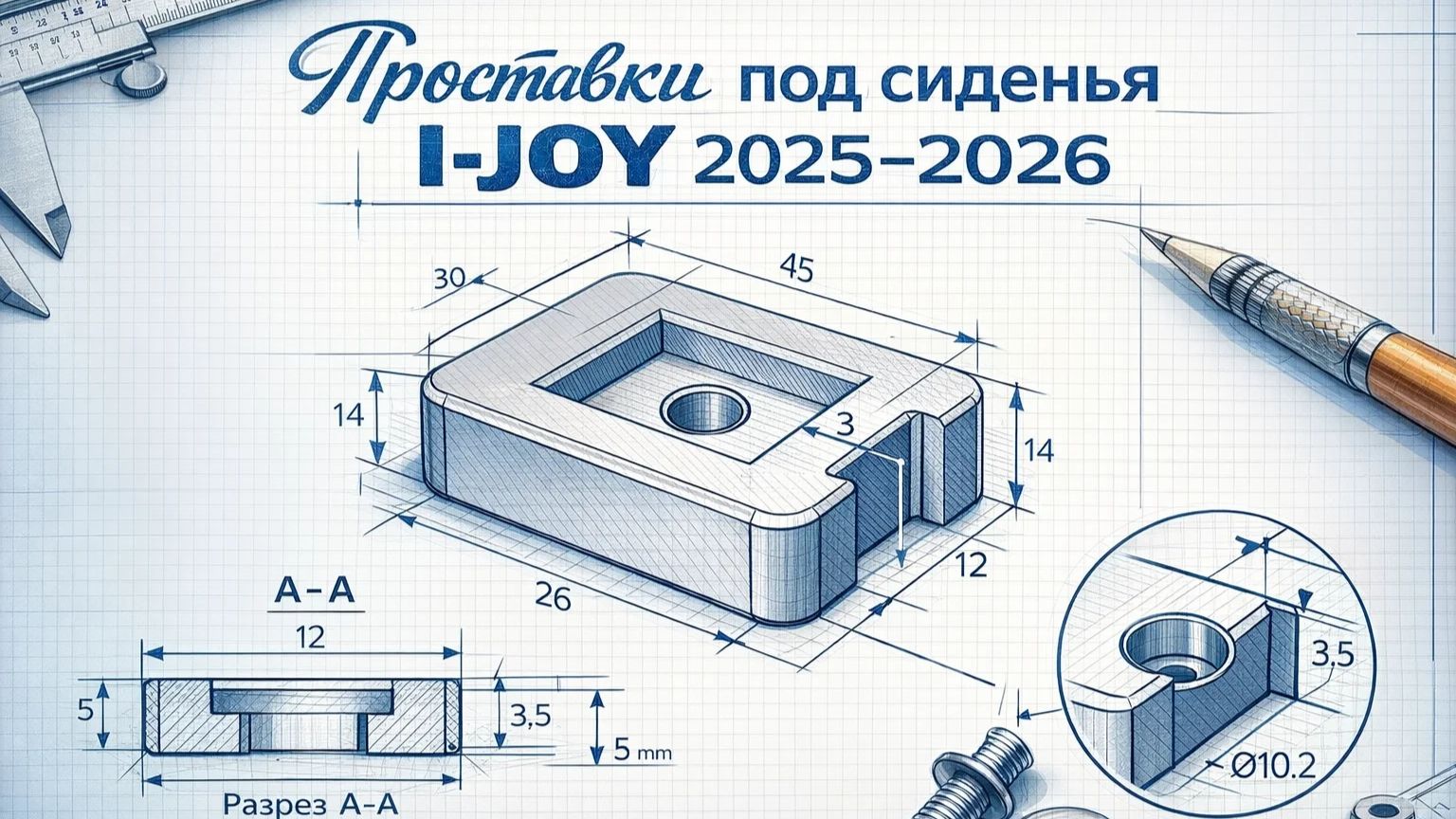 Делаем проставки под сиденья Evolute I-joy 2025-2025