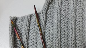 Вязание скосов плеча и горловины спинки без отрыва нити