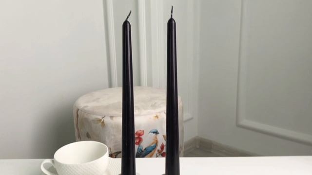 Свечи античные чёрные, 26 см, 4 шт., 001452-свеча