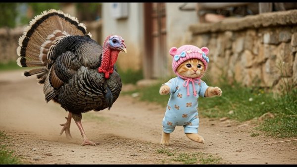 Мультики для детей. Котик подружился с индюком, мультики. Видео про котиков