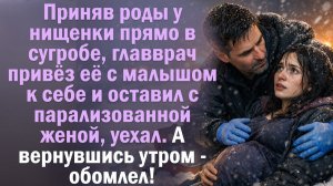 Приняв роды у нищенки , главврач оставил с парализованной женой. А утром.. Художественная история