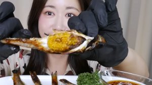 🔥🍲 Мукбанг и Mukbang : ЗОЛОТАЯ ИКРА! 💛 Жареная рыба-лапша (дорумук) с полной икрой