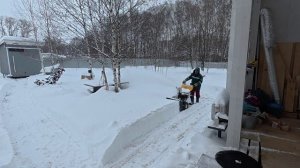Китайский снегоуборщик HUTER немецкого бренда и какой он в работе.