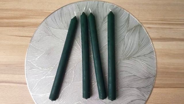 Свечи классические, тёмно-зелёные, 2х25 см, 4 шт., 011405-свеча