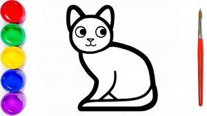 Мультик раскраска для детей и малышей. Новые серии рисунков. Как нарисовать кота и котенка