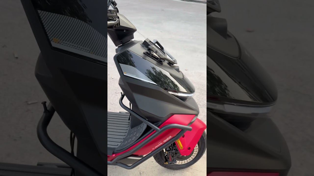 Очень мощный электроскутер Ninebot M5 100 черно-красного цвета #ninebot #m5100 #апгрейд