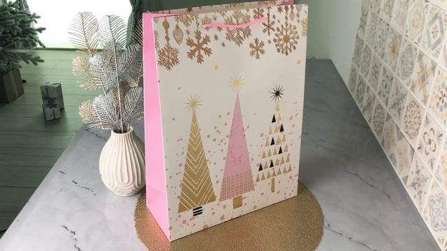 Подарочный пакет НЕЖНАЯ ЗИМА: ТАНЕЦ ЁЛОЧЕК, 40х30 см, ABB303020-2