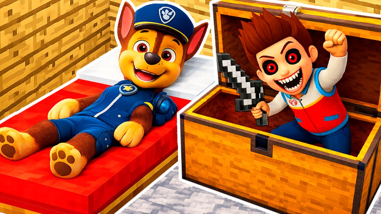 РАЙДЕР EXE ПРЯЧЕТСЯ в СУНДУКЕ ГОНЩИКА ЩЕНЯЧИЙ ПАТРУЛЬ в МАЙНКРАФТ МУЛЬТИК