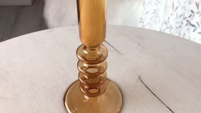 Подсвечник АГИОС, стекло, янтарный, 15 см, 1126927