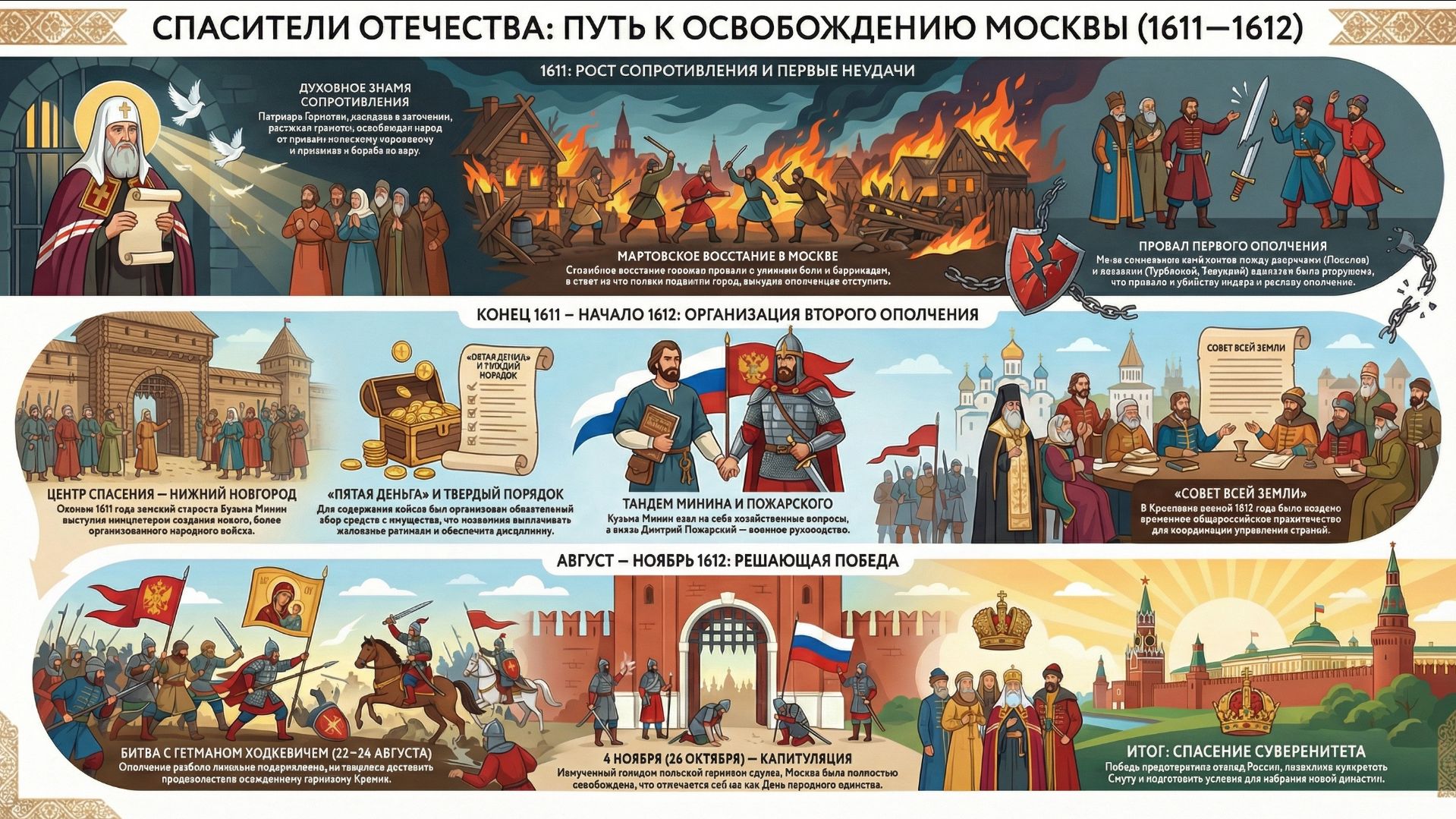 История России 7 класс Параграфа 25–26 Спасители Отечества краткий пересказ