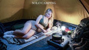 Тихая лесная ночь в одиночестве, уютная тёплая палатка у костра.