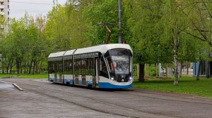 Поездка на трамвае 71-931М "Витязь-М" по маршруту №39 (до ост. Донской монастырь) - 01.03.2025