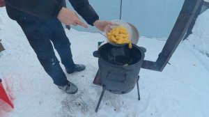 Оджахури в казане на костре, в уральскую зиму! 2026г февраль