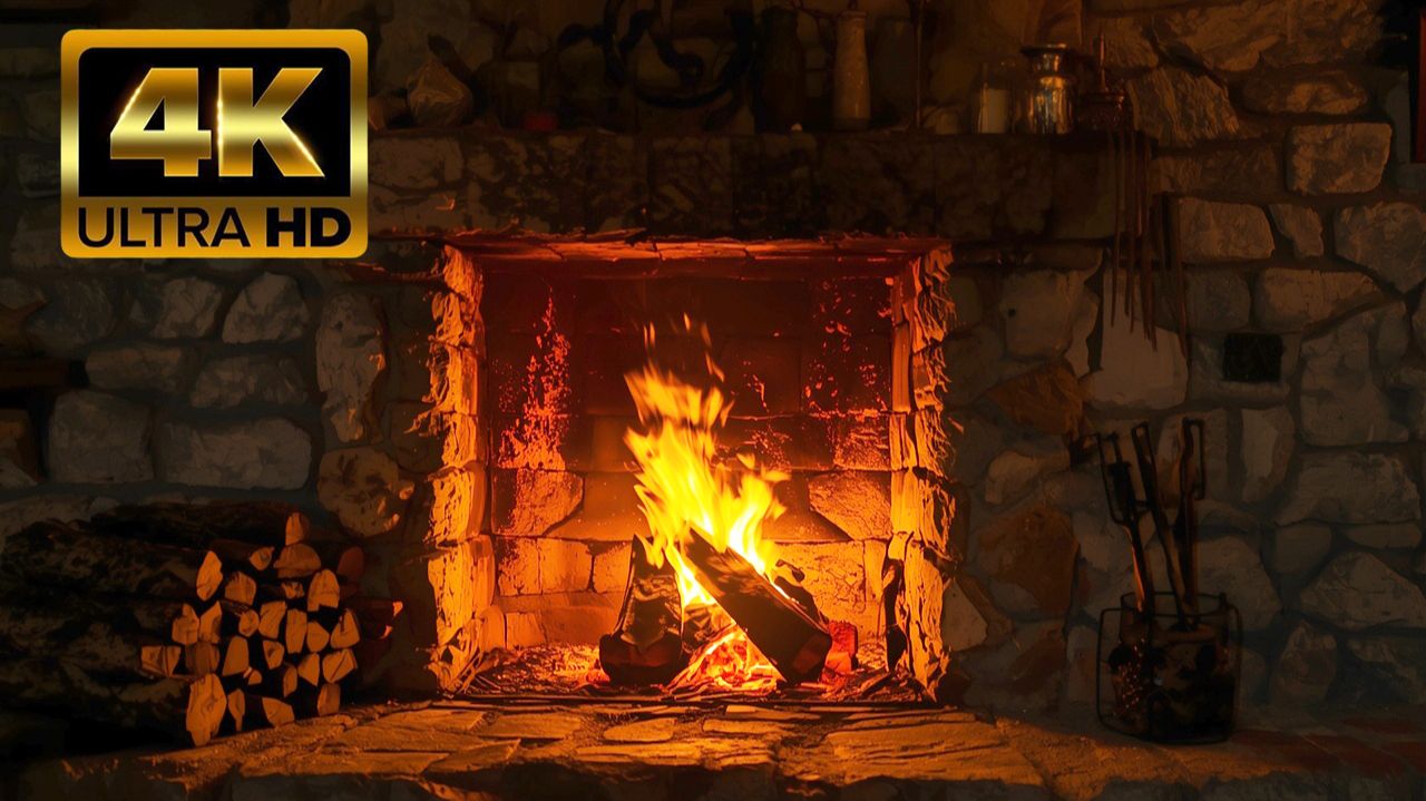 РЕЛАКС ДЛЯ МЕДИТАЦИИ | КАМИН 4К КОСТЕР РАССЛАБЛЯЮЩИЙ ЗВУК