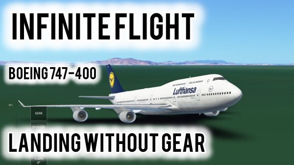 Посадка без шасси. INFINITE FLIGHT. BOEING 747-400 LUFTHANSA