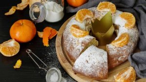 Рождественский кекс с мандаринами и шоколадом