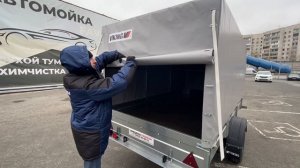 Легковой прицеп «Викинг Про 1530» с кузовом 3,02x1,5 оцинкованный с удлинителем дышла