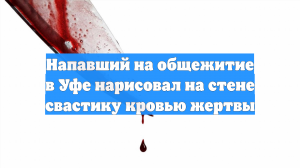Напавший на общежитие в Уфе нарисовал на стене свастику кровью жертвы