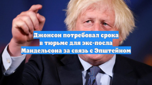 Джонсон потребовал срока в тюрьме для экс-посла Мандельсона за связь с Эпштейном