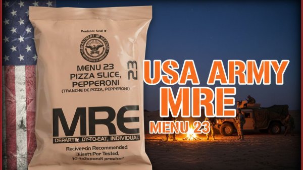 Американский сухой паёк номер 23. MRE USA ARMY. Сухпай пицца пепарони.