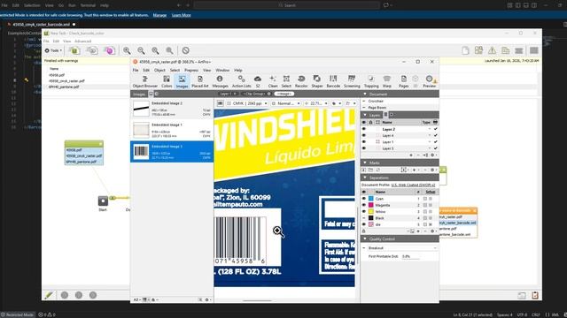 Скрипт для определения цвета баркода в макете
