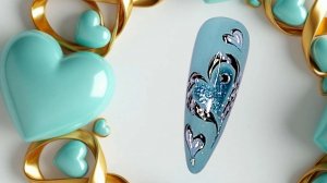 Маникюр на день влюблённых 2026. Идея дизайна ногтей с сердечками. МК