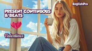 Present Continuois with Beats.Учим английский с песнями. Валентинка.