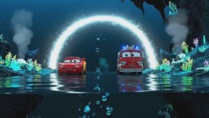 молния маквин в море против кракена команда маквин красный синий гонки тачки машинки детский мультик