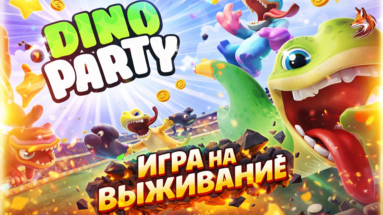 Dino Party прохождение: кооп игра с друзьями (аналог Fall Guys) смотреть онлайн