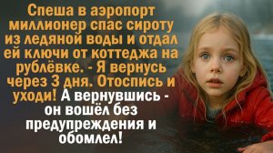 Спеша в аэропорт миллионер спас сироту из ледяной воды и отдал ей ключи от коттеджа на рублёвке.