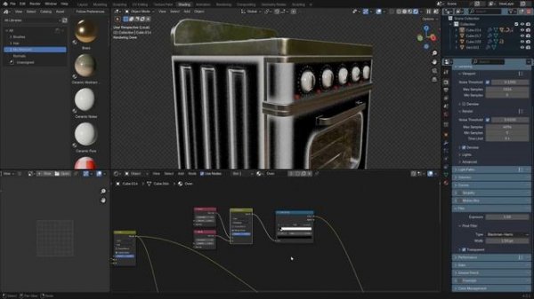 Stylized Kitchen Course in Blender p131 SK_S3_C24 Appliances (Fridge, Oven, Toaster)