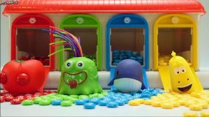 Залипательные шарики из пластилина — трансформация в гараже | Мультики для детей