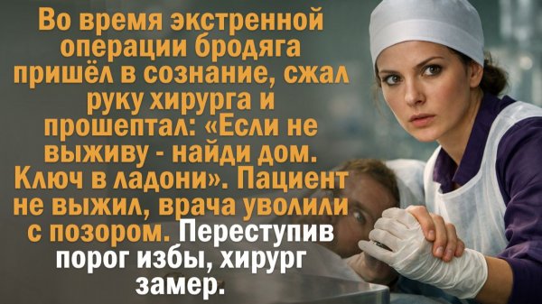 Во время экстренной операции бродяга пришёл в сознание, сжал руку хирурга и прошептал： «Если не..