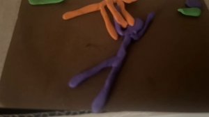 Оранжевый стикман против фиолетового