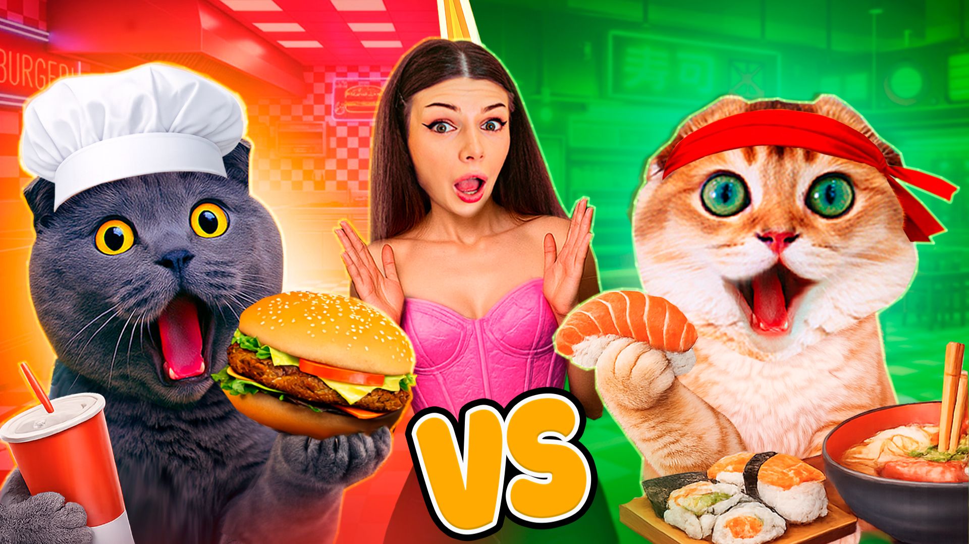 КОТЫ Открыли РЕСТОРАН у Себя ДОМА! СУШИ РЕСТОРАН vs БУРГЕРНАЯ | Кто лучше сделает ЧЕЛЛЕНДЖ ? смотреть онлайн