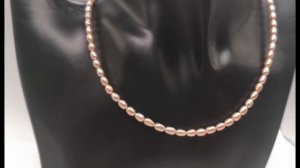 Чокер жемчуг в форме "рис"