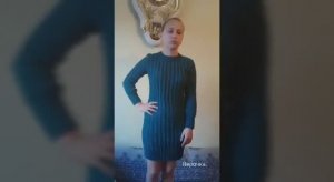 Платье спицами на подростка 42 размера.