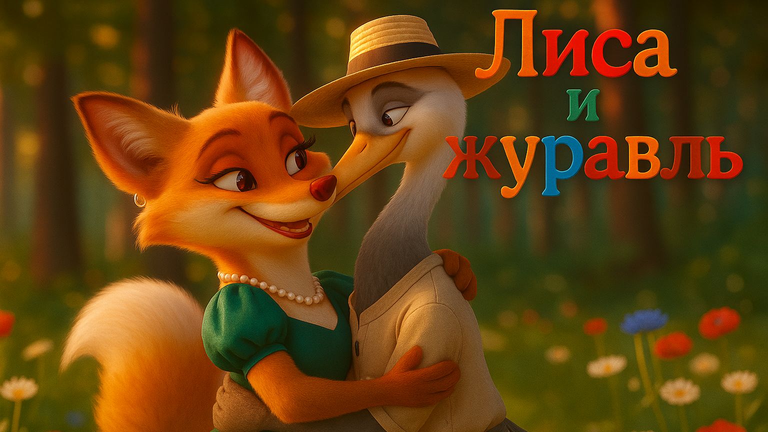 Лиса и журавль. Русская народная сказка. Мультик 🎈 смотреть онлайн