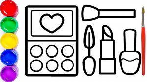 Мультик раскраска для детей и малышей. Как нарисовать косметику