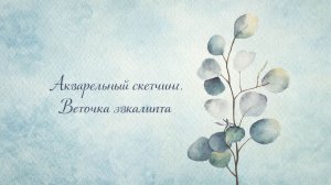 Акварельный скетчинг: веточка эвкалипта