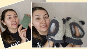 Вязальный влог / Шлем шапка с ушками дочке / Мой первый образец